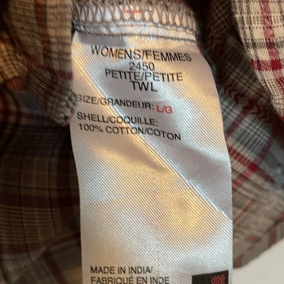 NWT Woolrich Mercer shirt Sz LP Plaid opalescent pearl snaps gray red black - Picture 11 of 12